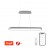 HIPODROMO závné svítidlo, kov, bílá, dif plast opál, LED 42W, smart TUYA, Matter, Zigbee 3.0, dálk ovl. (souč.) nebo tel.  CCT nast teplota teplá 2700K-denní 6500K, stmív, 230V, 1200x40x300mm, záv l=1200mm
