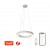 PASTEL Závěsné svítidlo, kov, bílá, dif plast opál, LED 52W, smart TUYA, Matter, Zigbee 3.0, dálk ovl. (souč) nebo tel.  CCT nast teplá 2700K-denní 6500K, stmív 230V, d=600mm, záv lanko l=1200mm