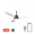 FRESCO Stropní ventilátor s osvětlením, kov, povrch černá, lopatky bílá, dif plast opál, LED 18W, smart TUYA, WiFi, dálk ovl. nebo mob. tel. CCT nastav. teplá 3000K-denní 6000K, 230V, d=1200mm, h=540mm