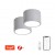 RONDATE Stropní svítidlo, 2ks, kov, šedá,  dif plast opál, LED 12W, 840lm, smart TUYA, Matter, Zigbee 3.0, dálk ovl. (souč.) nebo mob. tel. CCT nast teplá 2700K-denní 6500K, stmív, 230V, d=150mm, h=100mm