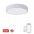 RONDATE SLIM Stropní svítidlo, kov, povrch bílá, dif plast opál, LED 25W, smart TUYA, Matter, Zigbee 3.0., dálk ovl. (součástí) nebo mob. tel. CCT nast teplota teplá 3000K - denní 6000K, stmív, d=400mm, h=70mm.
