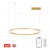 FINO NEW Závěsné svítidlo, kov, zlatá, dif plast opál, LED 60W, 4200lm, smart TUYA, Matter Zigbee 3.0, dálk ovl. nebo tel.  CCT nast teplá 2700K-denní 6500K, stmív 230V, d=800mm, záv lanko l=1500mm