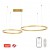 FINO NEW Závěsné svítidlo, kov, zlatá, dif plast opál, LED 93W, 6975lm, smart TUYA, Matter Zigbee 3.0, dálk ovl. nebo tel.  CCT nast teplá 2700K-denní 6500K, stmív 230V, d=800mm+600mm, záv lanko l=1500mm