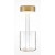 INCLINO TL 3W Stolní lampa, základna sklo čiré, těleso kov, povrch zlatá, difuzor plast opál, LED 3W, 120lm, teplá 3000K, stmívání, napájení USB baterie, IP20, tř.3, rozměry d=120mm, h=348mm.