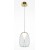 HOMERO HL 8W Závěsné svítidlo, základna kov, povrch saténová zlatá, stínítko sklo čiré, LED 8W, 280lm, teplá 3000K, Ra80, 230V, IP20, rozměry d=200mm, h=281mm, vč závěs lanka l=3331mm, lze zkrátit.