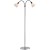 RAY FLOOR Stojací lampa, nastavitelný směr svícení, flex rameno, husí krk, základna kov chrom, difuzor sklo opál, pro žárovku 2x40W, E14, 230V, IP20, tř.2, rozměry 120x1550x250mm