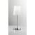 ADAM Stolní lampa, těleso kov, povrch chrom lesk, stínítiko textil bílá, pro žárovku 1x40W, E27, 230V, IP20, rozměry d=130mm, h=370mm.