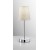 ADAM Stolní lampa, těleso kov, povrch chrom lesk, stínítiko textil béžová, pro žárovku 1x40W, E27, 230V, IP20, rozměry d=130mm, h=370mm.