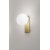 TALIA Nástěnné svítidlo, těleso hliník, povrch broušená mosaz, difuzor sklo opál, LED 8W, 956lm, teplá 3000K, Ra90, 230V, IP44, tř.1, rozměry d=130mm, základna 142x220x17mm.