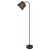 GODRIC Stojací lampa, těleso kov, povrch černá, stínítko textil šedá/černá, pro žárovku 1x25W, E27, 230V, IP20, tř.2, rozměry d=220mm, h=1410mm, vypínač na kabelu.