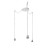 KOMBIX 3 Závěsný kabel s objímkou, základna kov, povrch chrom, chromové úchyty, kabel trasparentní, pro žárovku 3x28W, E27, 230V, IP20, tř.1, základna d=180mm, kabel l=3000mm, lze zkrátit, BEZ STÍNÍTKA