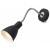 KAYA VÝPRODEJ Nástěnné svítidlo lampa, flexibilní rameno, husí krk, základna kov, stínítko kov, povrch lak černá mat s detaily nikl mat, pro žárovku 1x28W, E27, 230V, IP20, tř.1. rozměry d=110m