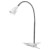 LED LAMP Stolní lampa, flexibilní rameno, husí krk, nastav směr svícení, materiál kov/plast, povrch chrom/bílá, LED 2,5W, 170lm, teplá 3000K, 230V, IP20, tř.1, rozměry 410x160mm, uchycení pomocí kl