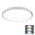 WO796-797 Stropní svítidlo, těleso kov, povrch stříbrná, dif plast opál, LED 18W, 1530lm, přepín. CCT teplá 3000K - denní 6500K, 230V, zvýš. krytí IP54, rozměry d=330mm, h=57mm.