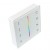 dimLED RF RGBW VÝPRODEJ RF bezdrátový nástěnný RF dálkový ovladač pro řízení RGBW LED pásků dosah až 30m, 4 nezávislé zóny, napájení baterie 2xAAA 1,5V, barva bílá rozměry 86x86x21mm