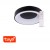 ZULU Stropní svítidlo, těleso kov, povrch černá, dif plast opál, LED 32W,  smart TUYA WIFI, dálk ovladačem (součástí) CCT nast teplota teplá 3000K - denní 6000K, stmív.,230V, IP20, rozměry d=380mm, h=90mm.