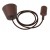 FOLE Závěsný kabel s objímkou, těleso plast hnědá, pro žárovku 1x60W, E27. 230V, IP20, rozměry d=40mm, h=96mm, vč závěs kabelu l=1100mm lze zkrátit.