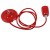 CERAMIC Závěsný kabel s objímkou, těleso keramika červená, pro žárovku 1x8W, E27. 230V, IP20, rozměry d=46mm, h=60mm, vč závěs kabelu l=1300mm lze zkrátit.