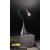 SNAKE Stolní lampa, flexibilní rameno, těleso plast a kov, povrch šedá mat, LED 3W, teplá 3000K, 300lm, stmívatelné, 230V, IP20, rozměry d=120mm, h=500mm.