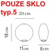 KOPELO SKLO TYP5 Stínítko typ.5 pro svítidlo KOPELO, materiál foukané sklo