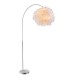 KATUNGA Stojací lampa, těleso kov, povrch nikl mat, stínítko textil bílá, imitace ptačího peří, pro žárovku 1x40W, E27, 230V, IP20, tř.1, rozměry 960x450mm, nastav výška od 1410-1960mm, vč vypínače