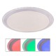 CARRY Stropní svítidlo, těleso kov povrch bílá, dif plast opál se třpyt. efektem, LED 30W, 3500lm, Tuya CCT nastav. teplota teplá 3000K - denní 6500K, stmív, RGB, 230V, Ra80, IP20, rozměry d=530mm, h=83mm.