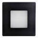 STAIRY OP KU68 VÝPRODEJ Orientační vestavné svítidlo do stěny čtvercové, rámeček kov, povrch černá, difuzor plast opál, LED 2,5W, neutrální 4000K, 140lm, Ra80, 230V, IP44, tř.2, 85x85x36mm, montáž do KU68