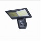 WING Nástěnné venkovní svítidlo reflektor, PIR senzor, záběr 220°, dosah 4-6m, čas 15s-25s, povrch černá, LED 4W, 300lm, denní 6500K, IP65, rozměry 180x190x100mm, napájení solární panel.