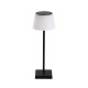 BONITO Venkovní stolní lampa, kov, černá, dif plast opál, LED 4W, 200lm, dotyk. nastav. teplota CCT teplá 3000K-denní 5000K, stmív. STEP, 230V, IP44, d=130mm, h=380mm, napájení solární panel, nebo USB-C.