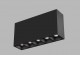 LINEAR ON Stropní přisazené bodové svítidlo, těleso hliník, povrch černá, LED 5x2W, přepín CCT teplota teplá 3000K-neutrální 4000K, stmív, DALI-PUSH, Ra90, UGR<19, 230V, IP20, rozměry 136x70x35mm.
