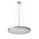 MENKAR Závěsné svítidlo, hliník šedostříbrná, dif plast opál, LED 90W, přepín. CCT teplá 3000K-neutrální 4000K, stmív TRIAC, Ra80, 230V, IP20, rozměry d=800mm, vč závěs lanka až l=3000mm, svítí nahoru/dolů