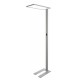 Stehleuchte Stojací lampa, těleso hliník, povrch šedostříbrná, dif plast transparentní, LED 55W, 6245lm, neutrální 4000K, UGR<19, vyzař úh 150°, dotyk stmívač, Ra80, 230V, 310x1950x610mm, svítí nahoru/dolů