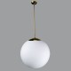 ADRIA 5, Z11/3/099 Závěsné svítidlo koule, základna mosaz, povrch lesk, difuzor sklo opál, pro žárovku 3x10W, E27 A60, 230V, IP20, sklo d=600mm, trubk záv l=400mm