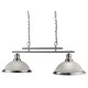 BISTRO Závěsné svítidlo, základna kov, těleso kov, povrch chrom šedostříbrná lesk, difuzor sklo mat, pro žárovku 2x7W, E27, 230V, IP20, tř.1. rozměry sklo w=760mm, h=270mm, včetně závěsu l=815mm, lze zkrátit