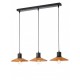 FRESNO Závěsné svítidlo, základna kov, povrch černá, stínítko dřevo světlé, pro žárovku 3x42W, E27, 230V, IP20, tř.1, rozměry 830x110x240, vč závěs kabelu l=1135mm, lze zkrátit.