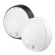 WO780-1 Nástěnné venkovní svítidlo, senzor pohybu PIR, dosah 6m, záběr 110°, čas 10s-5min, plast bílá a černá, dif plast opál, LED 18W, 1800lm, přepín. CCT teplota teplá 3000K-denní 6000K,  d=214mm, 