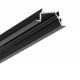STREO asymetrický 30x12,7mm Vestavný, ASYMETRICKÝ, profil pro LED pásky, materiál hliník, povrch černý, max šířka LED pásků w=14mm, rozměry 30x12,7mm, délka l=2000mm.